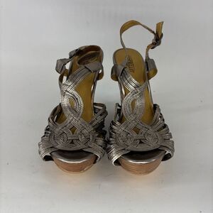 Seychelles Silver Wedge Sandals with Strappy Design